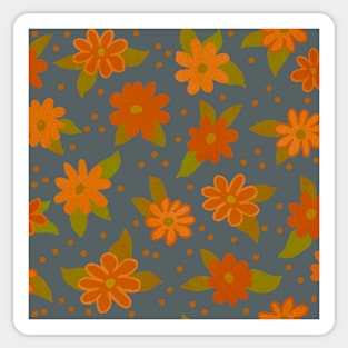 Rose Trail in retro orange and blue grey Sticker